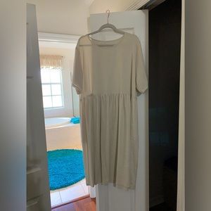 Beige linen dress 2x